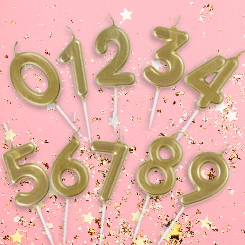 Unique Party Elegant Mini Metallic Gold Number "2" Pick Birthday Candle - Dazzling & Unique Design - Perfect Celebration Accent for Milestone Moments - Image 4